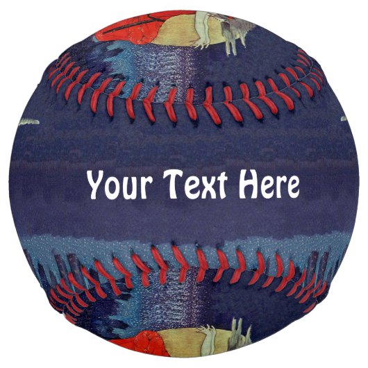 青い街に浮かぶ赤の神秘的な女性 ソフトボール (裏面)