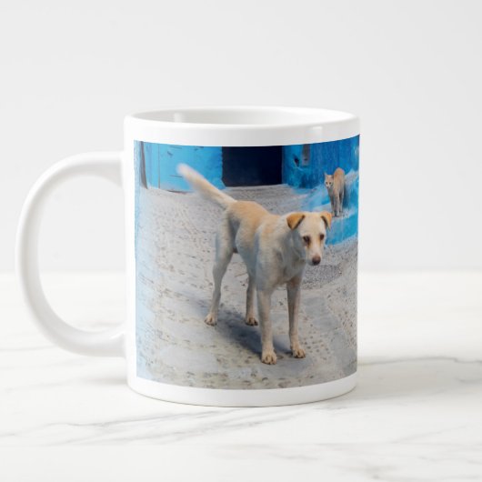 青い街の犬 ジャンボコーヒーマグカップ (左)