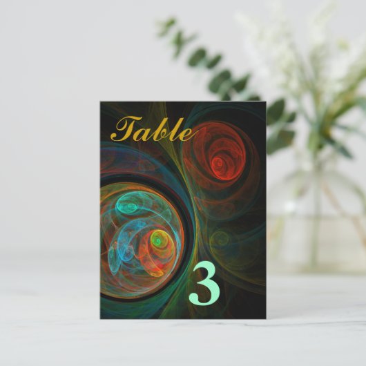 青い表の番号はがき ポストカード (スタンド正面)