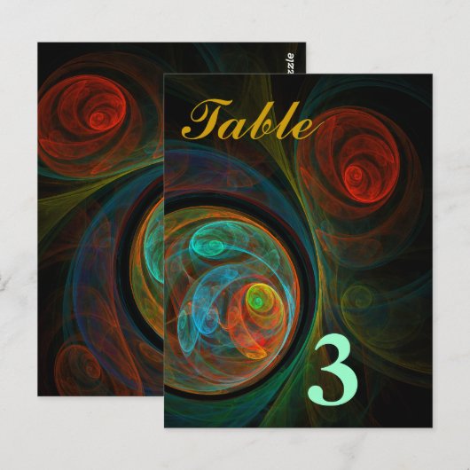 青い表の番号はがき ポストカード (正面/裏面)