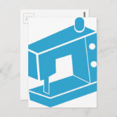 青い裁縫マシンアイコン ポストカード (正面/裏面)