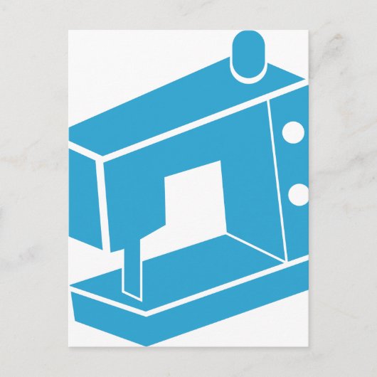 青い裁縫マシンアイコン ポストカード (正面)