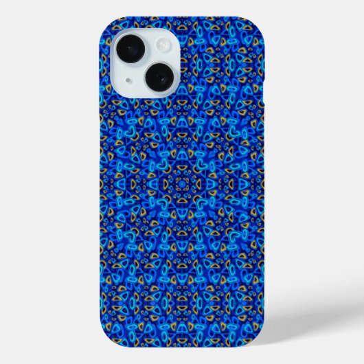 青い装飾のマルチカラー抽象画 Case-Mate iPhoneケース (裏面)