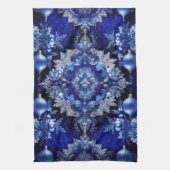 青い装飾オーナメントホリデーキッチンタオル キッチンタオル (縦)
