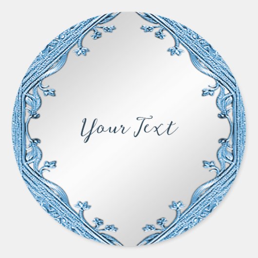青い装飾シール ラウンドシール (正面)