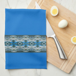 青い装飾デザイナーパターン キッチンタオル