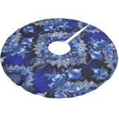 青い装飾ホリデーツリースカート ブラッシュドポリエステルツリースカート (アングル)