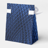 青い装飾モダン結婚式の引き出物箱 フェイバーボックス (裏面サイド)