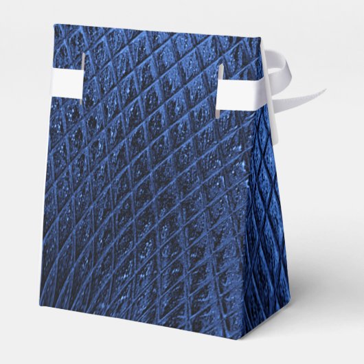 青い装飾モダン結婚式の引き出物箱 フェイバーボックス (裏面サイド)