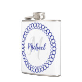 青い装飾円モノグラムフラスコ フラスク (左)