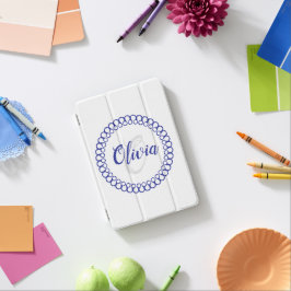 青い装飾円モノグラムiPad Miniカバー iPad Miniカバー