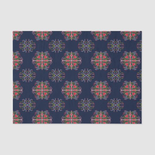 青い装飾模様 薄葉紙 (正面)