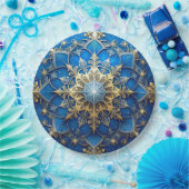 青い装飾的なクリスマスホリデーペーパープレート ペーパープレート (パーティー)