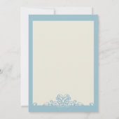 青い装飾的な宗教的な招待状 招待状 (裏面)