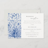 青い装飾的な水彩孔雀の結婚式の披露宴 エンクロージャーカード (正面/裏面)