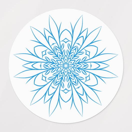 青い装飾雪 ラベル (デザイン2)