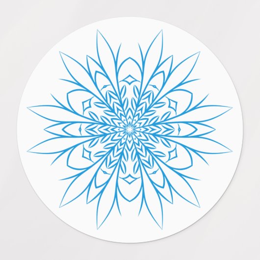 青い装飾雪 ラベル (デザイン1)