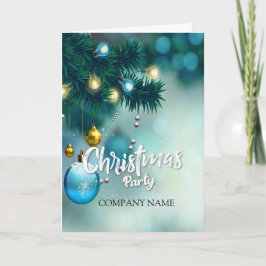 青い装飾 年末年始のキャンドルとクリスマス シーズンカード