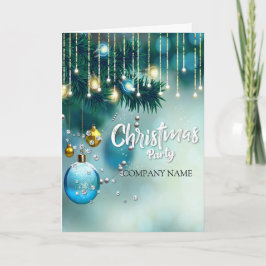 青い装飾 年末年始のキャンドルとクリスマス シーズンカード