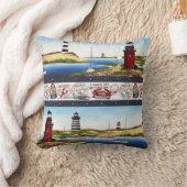 青い裏付けが付いている灯台枕 クッション (ブランケット)