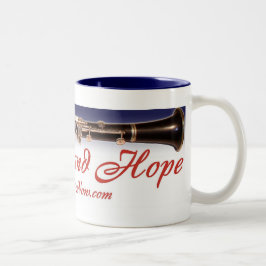 青い裏地で練習と希望 ツートーンマグカップ