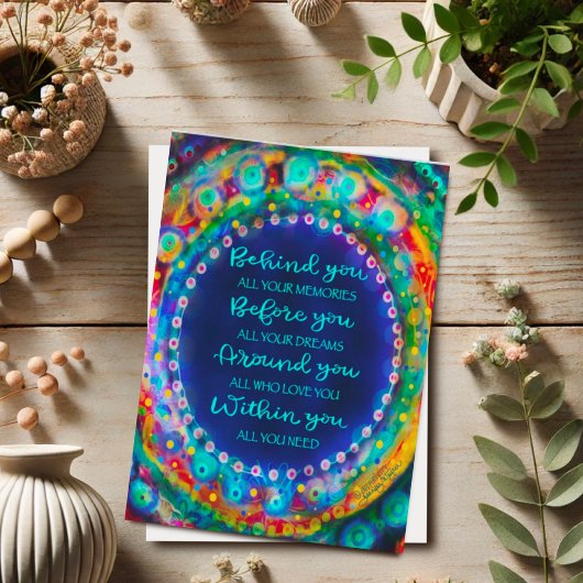 青い裏目の卒業感性カード カード