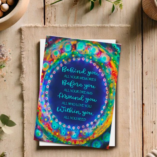 青い裏目の卒業感性カード カード