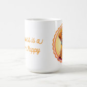 青い襟の可愛らしい漫画の子犬 コーヒーマグカップ (中央)