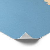 青い襟を着たかわいい犬のポートレート ポスター (角)