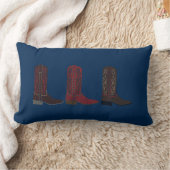 青い西部のブーツの装飾用クッション ランバークッション (ブランケット)