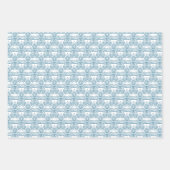 青い要素のあるギリシャのトガ誕生日パーティー ラッピングペーパーシート (正面3)