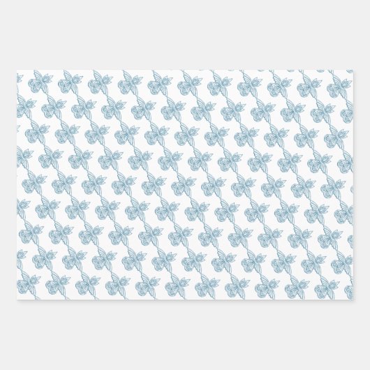 青い要素のあるギリシャのトガ誕生日パーティー ラッピングペーパーシート (正面)