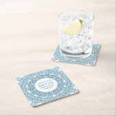 青い要素を使ったギリシャ風トーガの誕生日パーティー スクエアペーパーコースター (インサイチュ)
