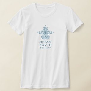 青い要素を取り入れたギリシャ風トーガの誕生日パーティー Tシャツ