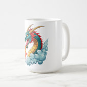 青い角のあるドラゴン コーヒーマグカップ (正面右)