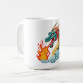 青い角のあるドラゴン コーヒーマグカップ (正面左)