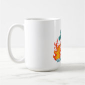 青い角のあるドラゴン コーヒーマグカップ (左)