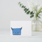 青い角状モンスターの名刺 名刺 (スタンド正面)