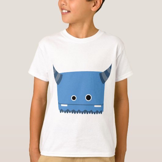 青い角状モンスター Tシャツ (正面)