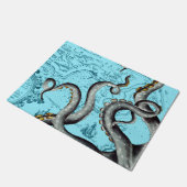 青い触手マップ上のグレーのヴィンテージ ドアマット (アングル)