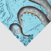 青い触手マップ上のグレーのヴィンテージ 薄葉紙 (詳細)