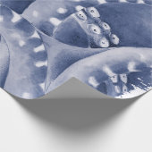 青い触手（モノクロ） ラッピングペーパー (角)