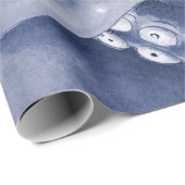 青い触手（モノクロ） ラッピングペーパー (ロールコーナー)