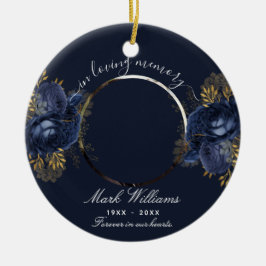 青い記念花 セラミックオーナメント