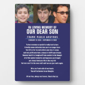 青い詩の歌詞に対する葬儀の献上品 フォトプラーク (正面)