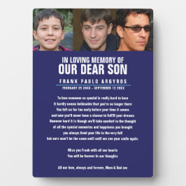 青い詩の歌詞に対する葬儀の献上品 フォトプラーク