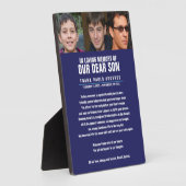 青い詩の歌詞に対する葬儀の献上品 フォトプラーク (側面)