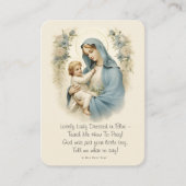 青い詩を着た素敵な女性マリアとイエス 名刺 (正面)