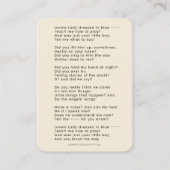 青い詩を着た素敵な女性マリアとイエス 名刺 (裏面)