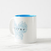 青い詩歌の蝶-私は消えないです ツートーンマグカップ (正面左)